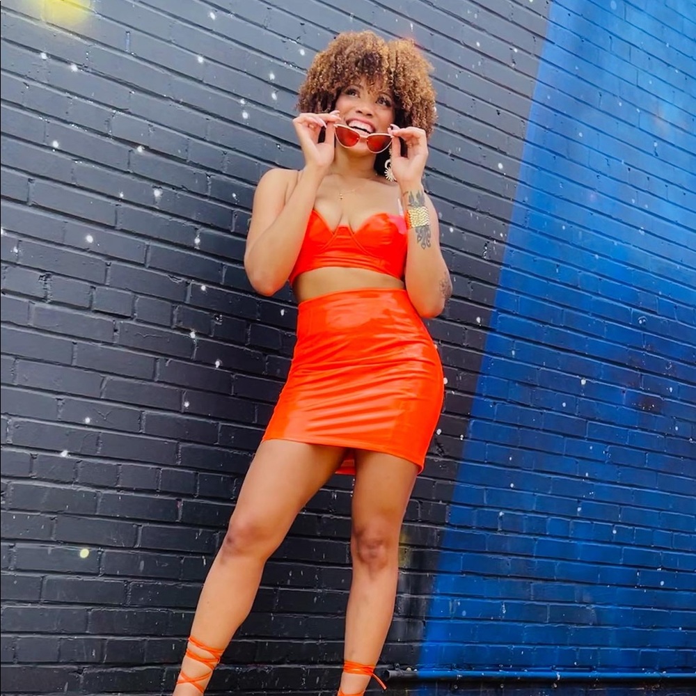 Stunning Orange Two Piece Set